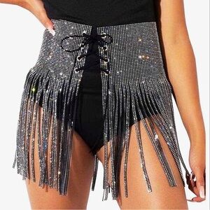 Rhinestone Tassle Skirt - ONE SIZE FITS ALL or good for S/M.